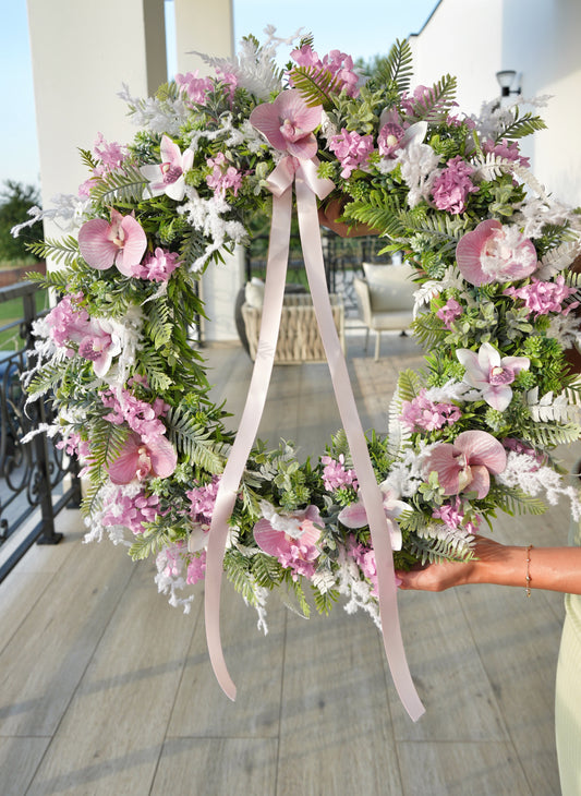 Venček na dvere ,,Summer in Bali” 55cm baby pink