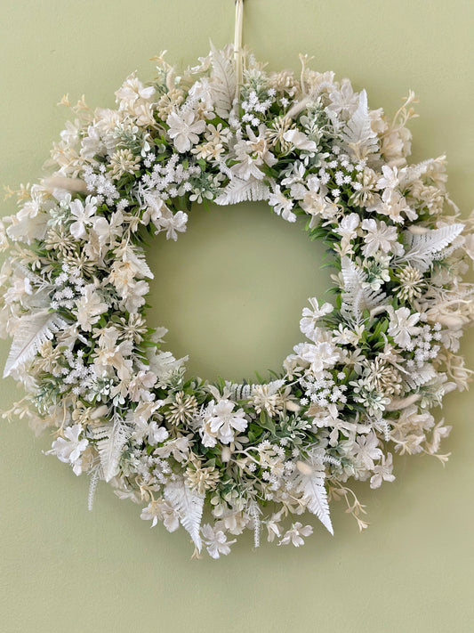 Venček na dvere 55 cm white & cream