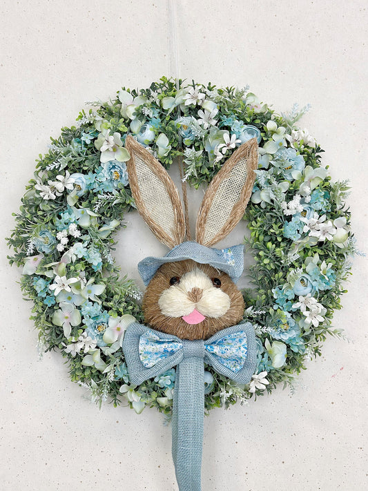 Venček na dvere so zajačikom 53 cm ,,Baby blue”